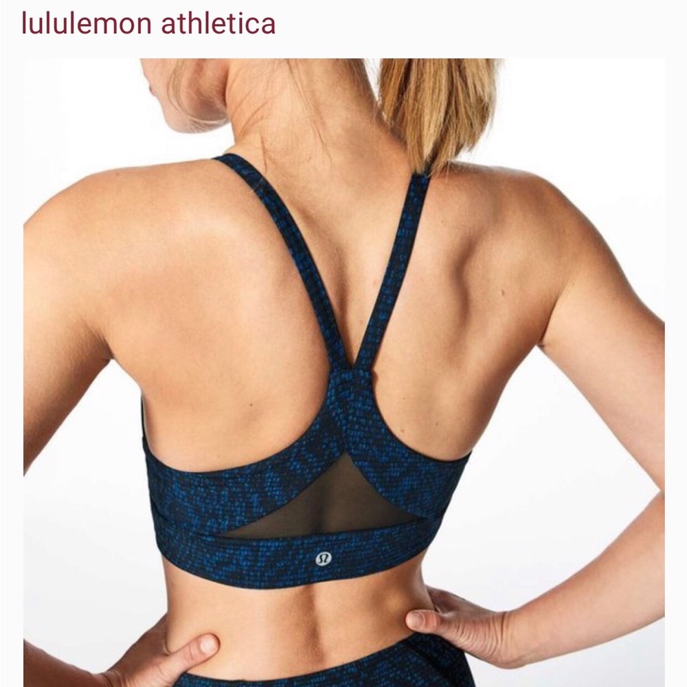 Lululemon Train Times Bra"Size 10 -Colors blue & black-Good Condition